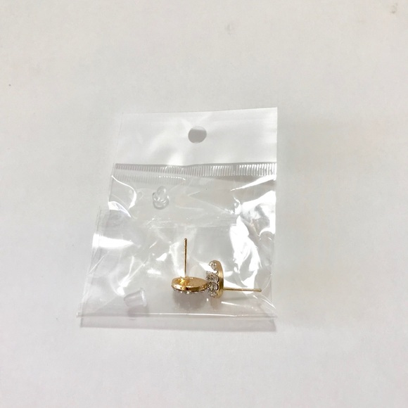 🔥Gold Round Circle Small Stud Rhinestone Earrings - Picture 8 of 8